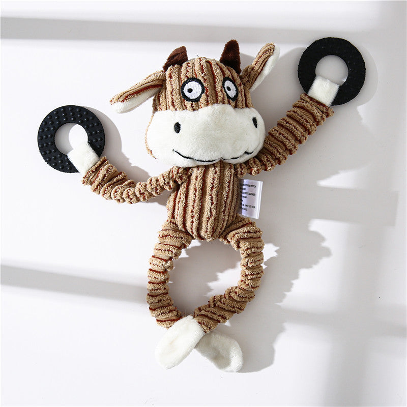 Pet Toy Donkey Shape Corduroy Chew Toy For Dogs