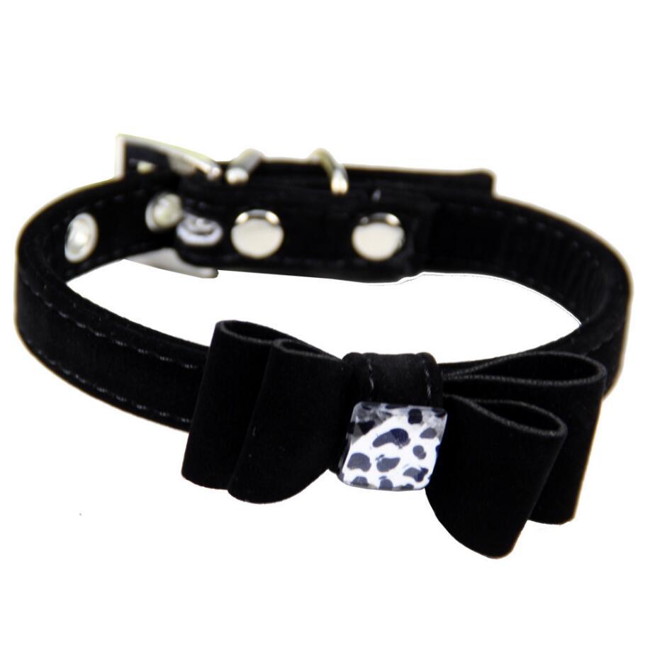 Flocking cloth material bow style dog collar