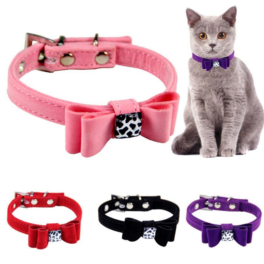 Flocking cloth material bow style dog collar