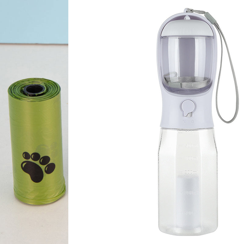 Cat Dog Water Bottle Food Feeder Drinker Poop Dispenser