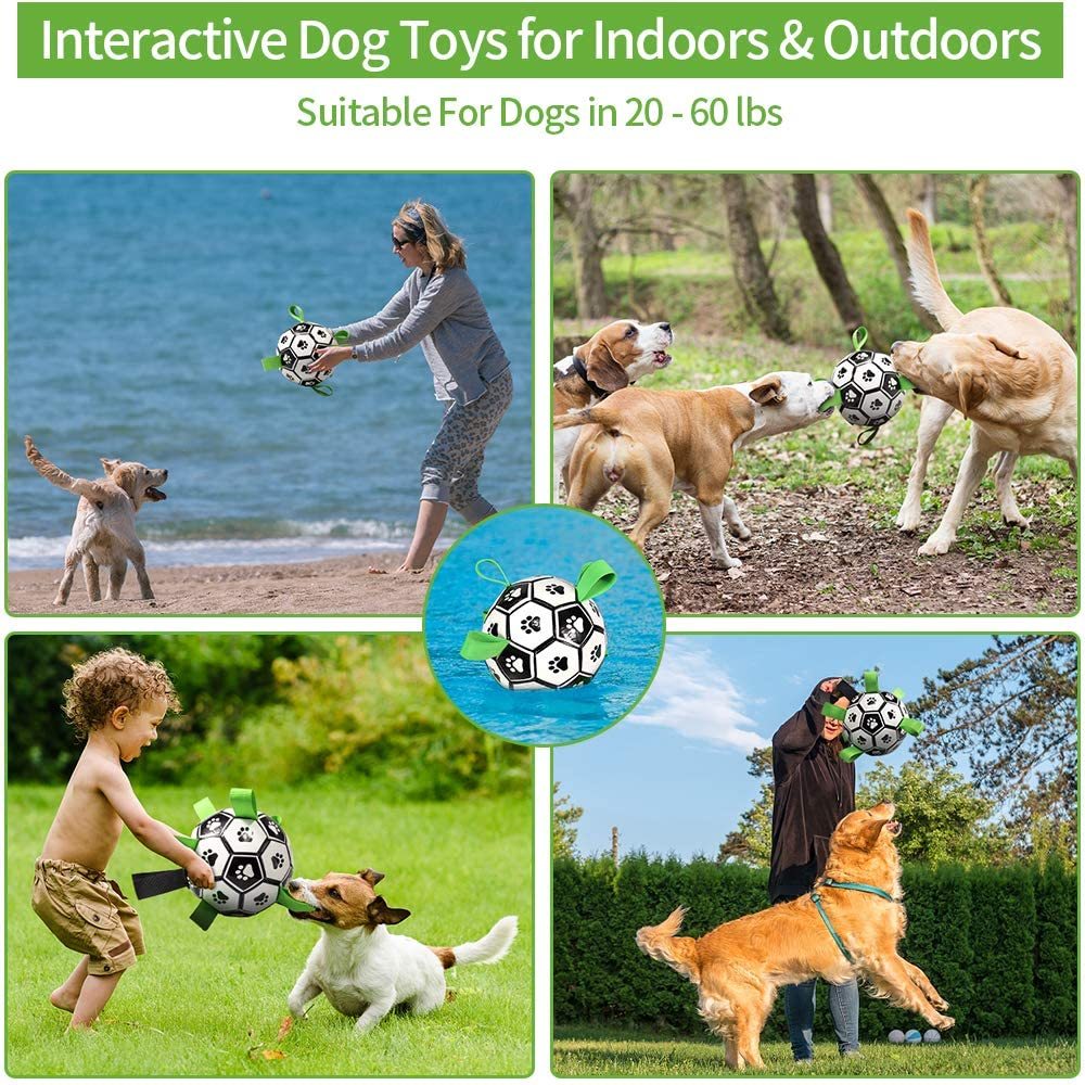 Dog Toys Interactive Pet Football Toys with Grab Tabs Dog