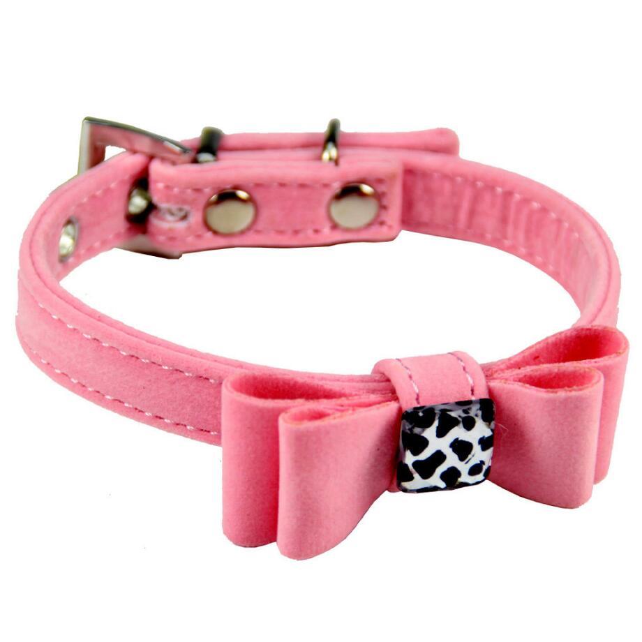 Flocking cloth material bow style dog collar