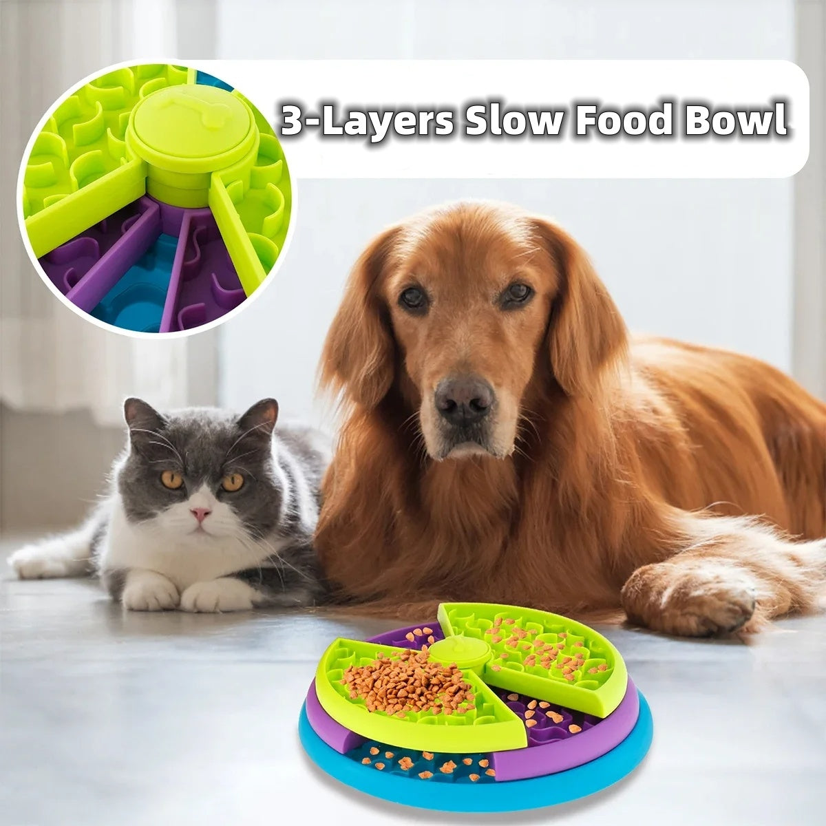 Food Bowl Anti Choking Cat Bowl Dog Basin Puzzle Feeder