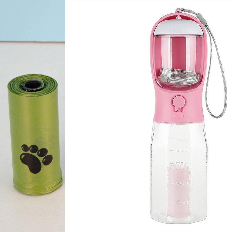 Cat Dog Water Bottle Food Feeder Drinker Poop Dispenser