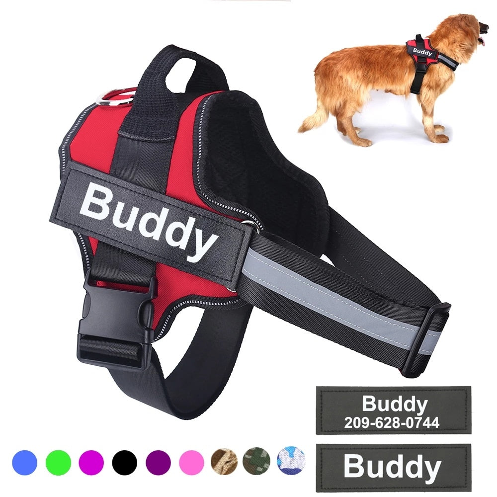 Personalized Reflective Breathable Adjustable Pet Harness Vest