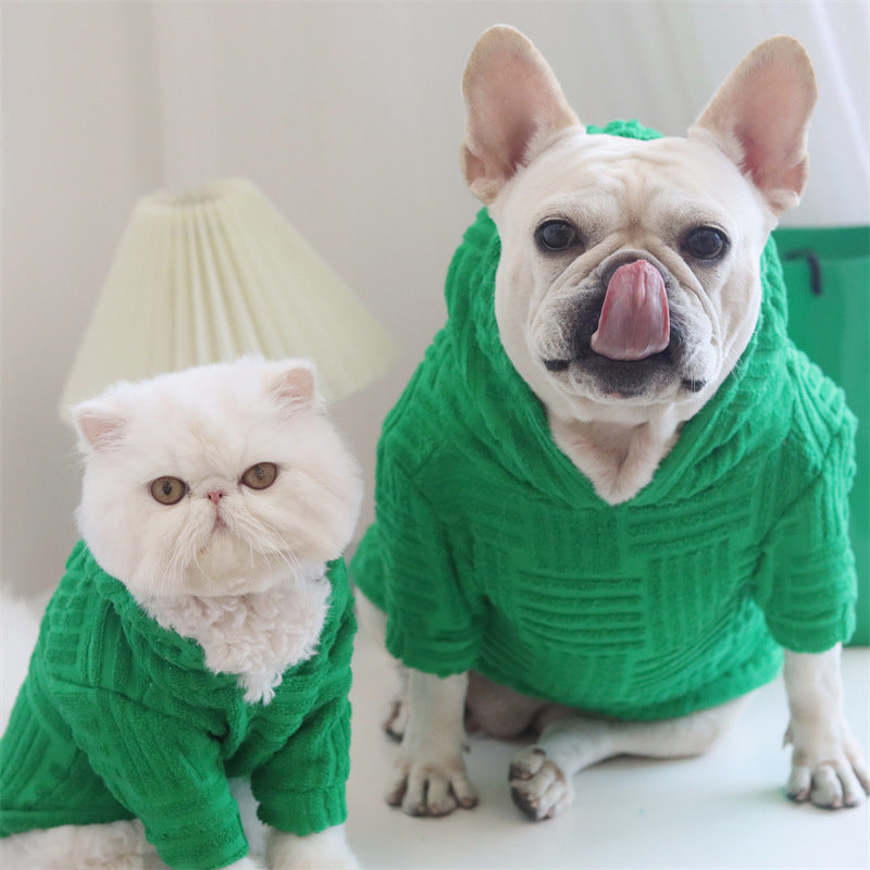 Dog V Green Terry Cloth Christmas Clothes