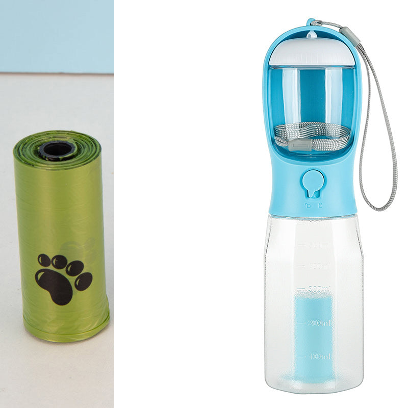 Cat Dog Water Bottle Food Feeder Drinker Poop Dispenser