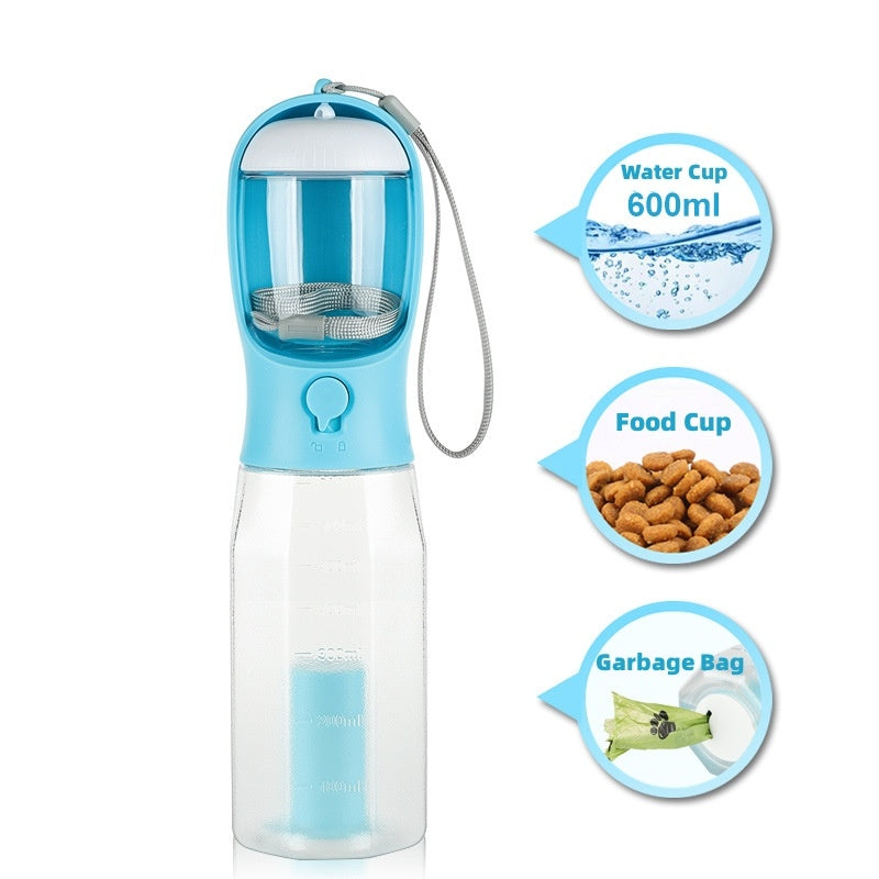 Cat Dog Water Bottle Food Feeder Drinker Poop Dispenser